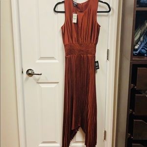 NWT Express Pleated High Neck Midi Dress